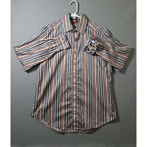 Robert Graham Mens Shirt Medium Classic Fit Rainbow Stripe Candy Stripe